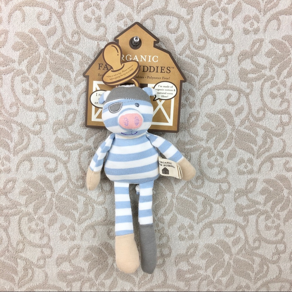 NWT Organic Farms Buddies Pirate Pig Pacifier Toy